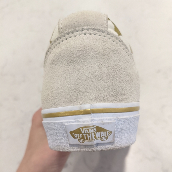 Vans Gold and Cream Checkered Shoes - Picture 4 of 7